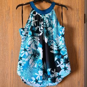 Turquoise Tropical Halter Top